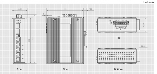 LevelOne Industr.Switch 5xGE/1xSFP/RJ45 Combo Metall