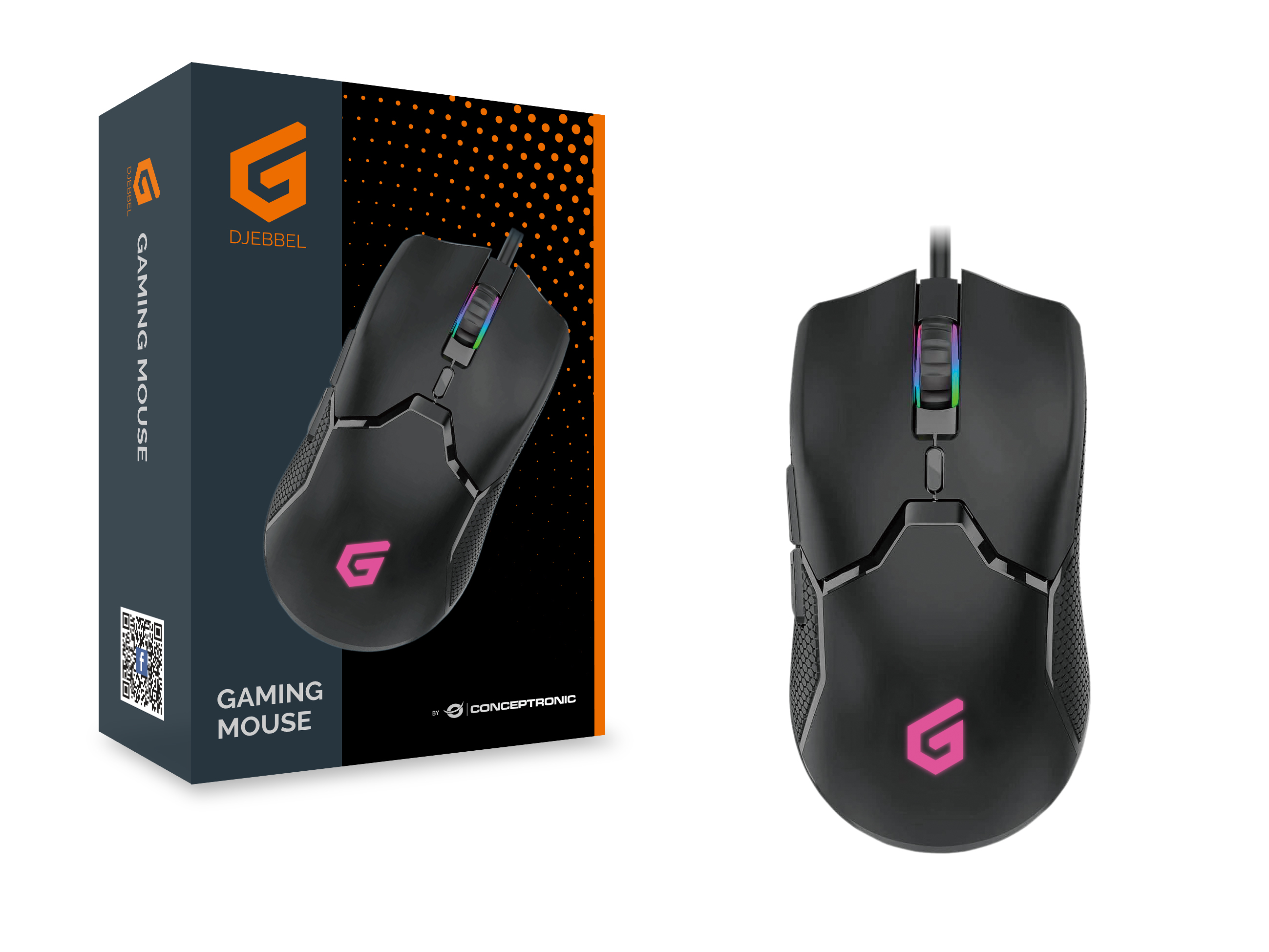 CONCEPTRONIC Gaming Maus USB/7200DPI/IC/6Buttons 1.50m sw