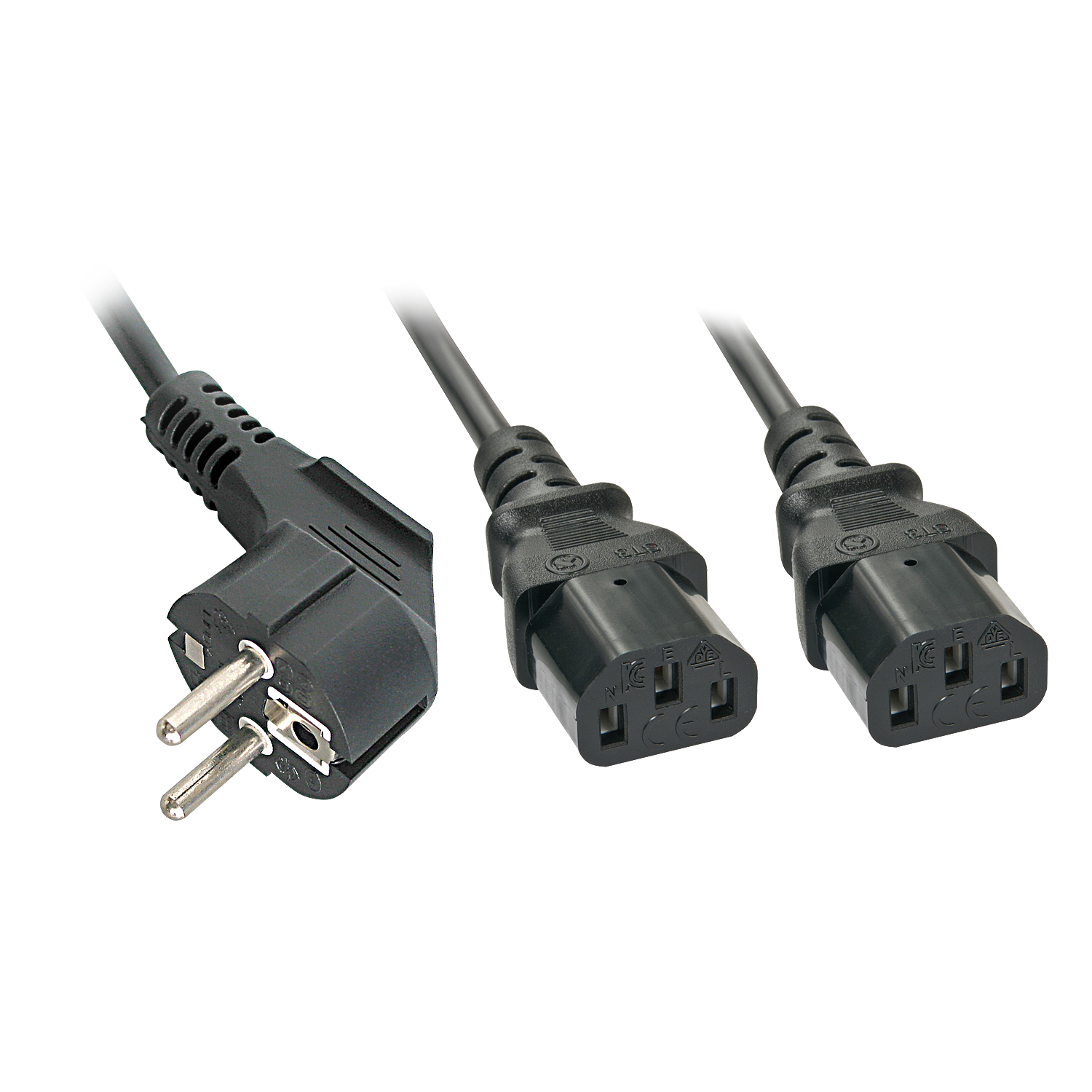 2M NETZKABEL SCHUKO AN 2X C13 Y-NETZKABEL