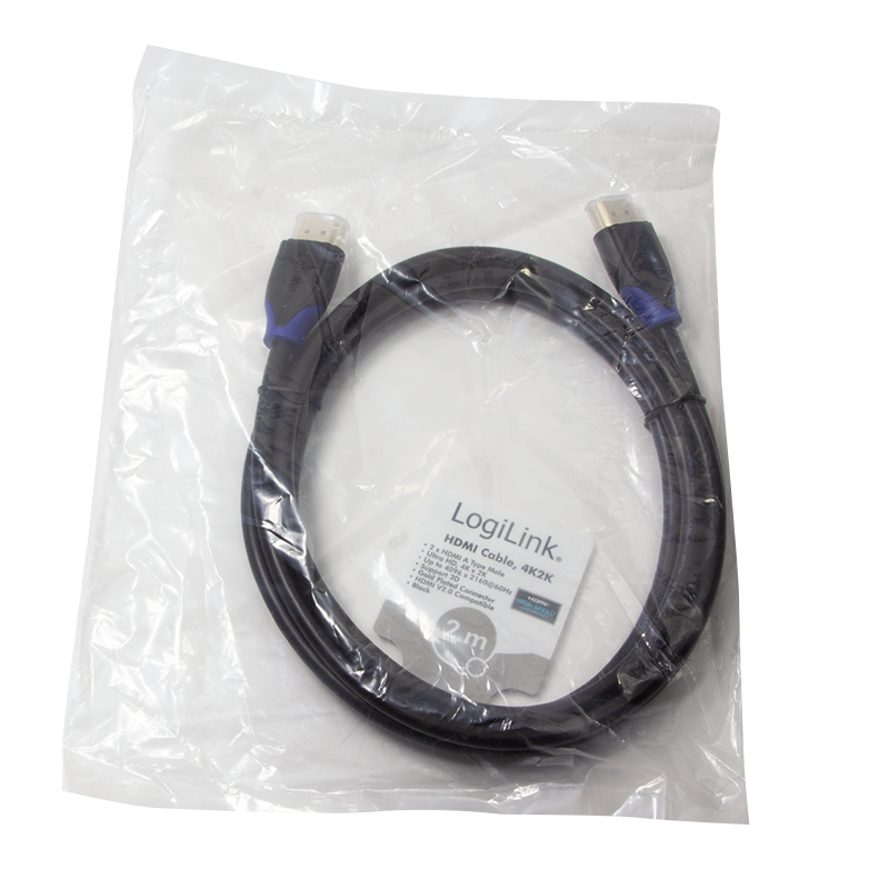 Logilink HDMI-Kabel Ethernet High Speed, 4K2K/60Hz,2.00m sw. bulk