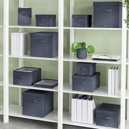 LEITZ Aufbewahrungsboxen grau 19,0 x 28,5 x 16,0 cm, 2 St.