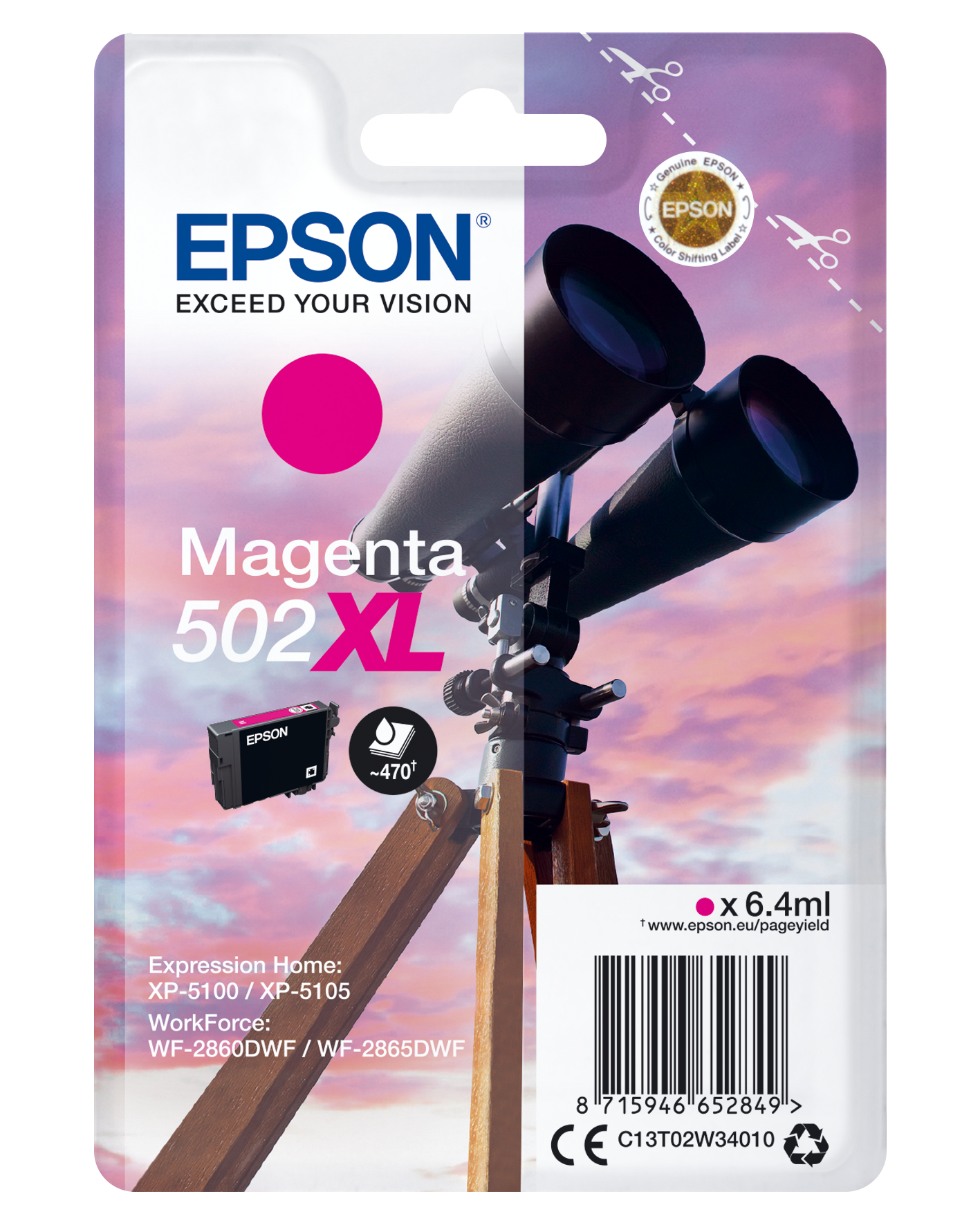 EPSON 1LB Singlepack Magenta 502XL Ink SEC w/s