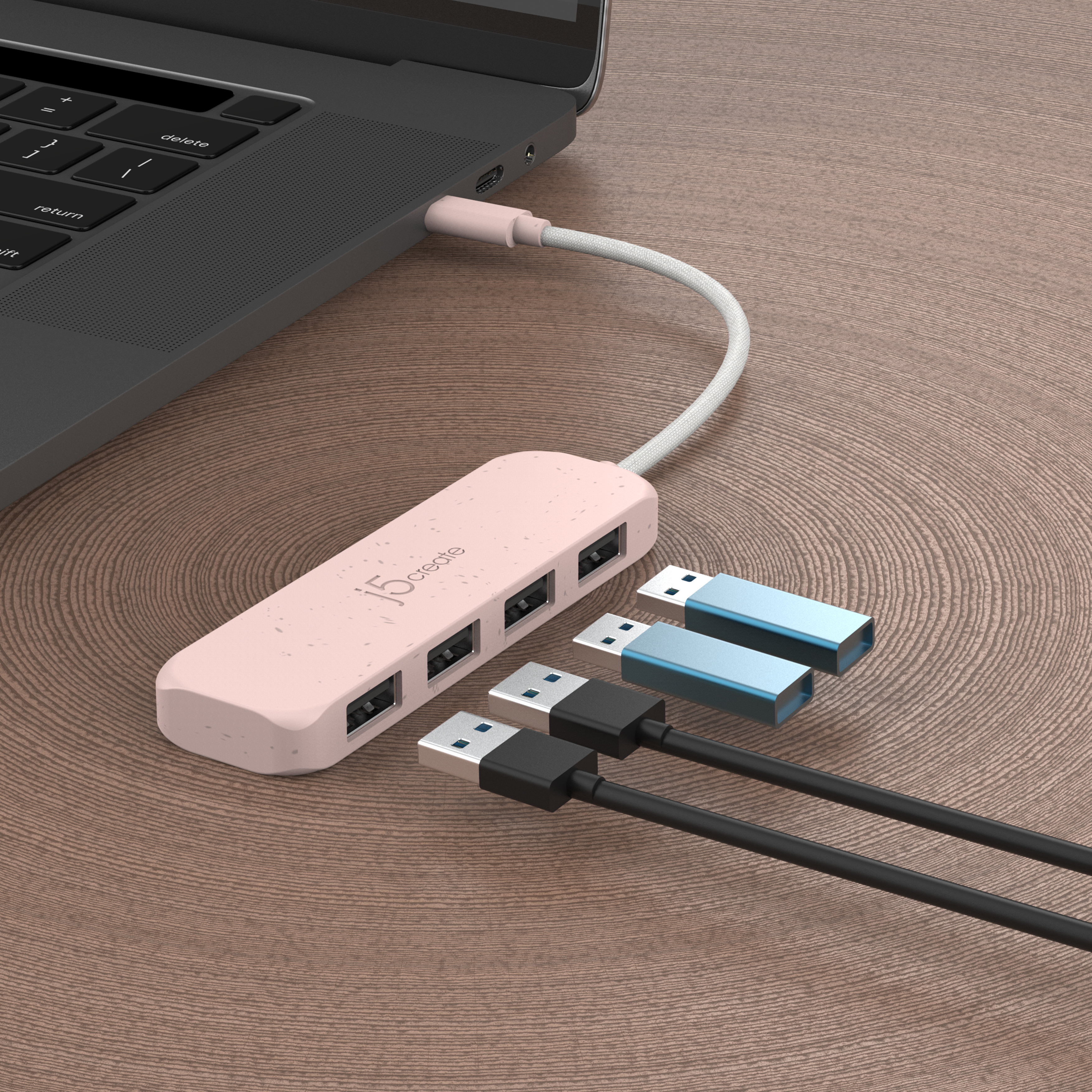 ECO-FRIENDLY USB-C TO 4-PORT TYPE-A GEN 2 HUB