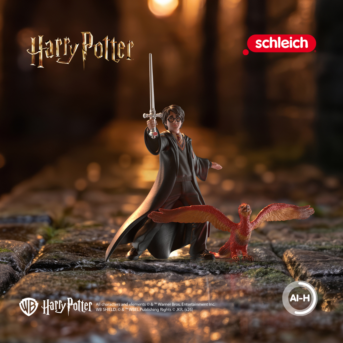 Wizarding World Harry Potter Harry & Fawkes mit Schwert, Spielfigur