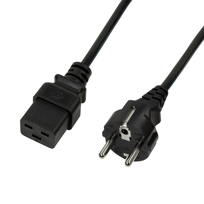 Logilink Power Cord, CEE 7/7-IEC C19, black, 1,80m