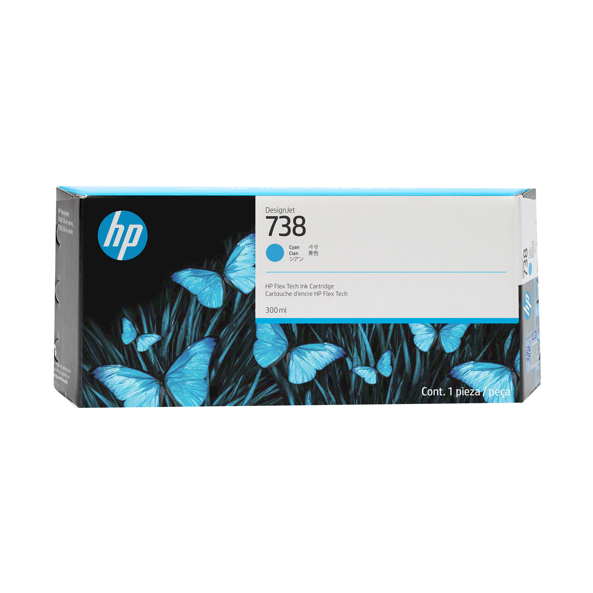 HP 738(676M6A) cyan Druckerpatrone