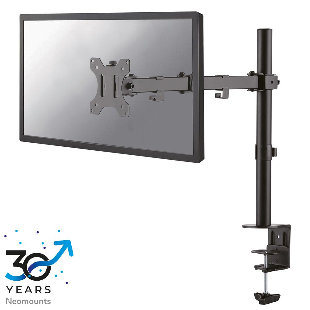 NEOMOUNTS Monitor Desk Mount Tischhalterung 25,4-81,3cm 10-32Zoll Klemme/Durchführung VESA75-100 Volle Bewegung schwarz