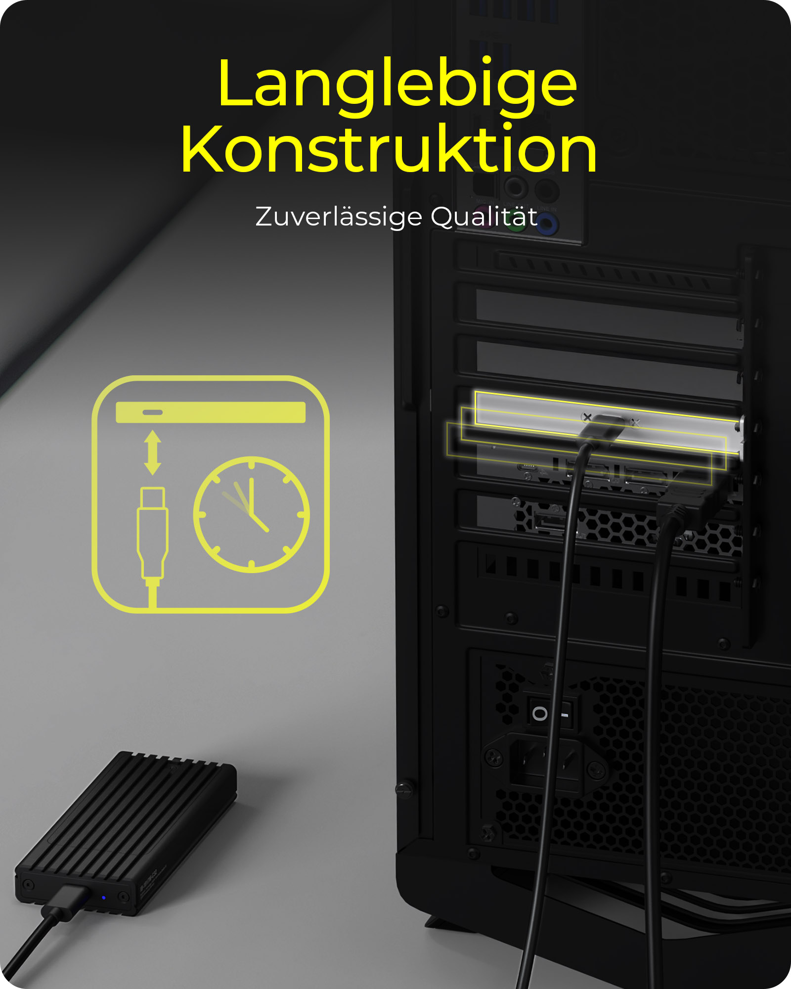 Adapter IcyBox USB 20 Gbit/s von Type-E Port