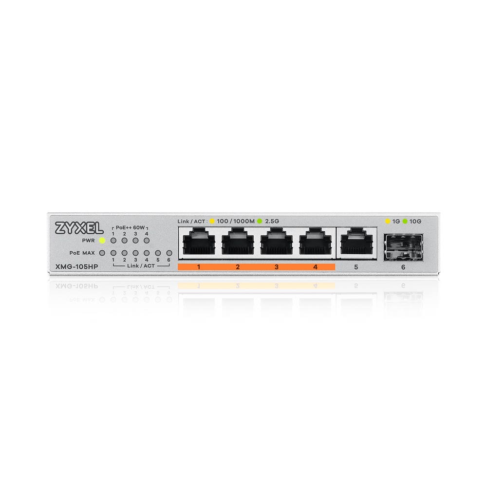 Zyxel Switch XMG-105 5 Port 10/2,5G MultiGig PoE++ unmanaged