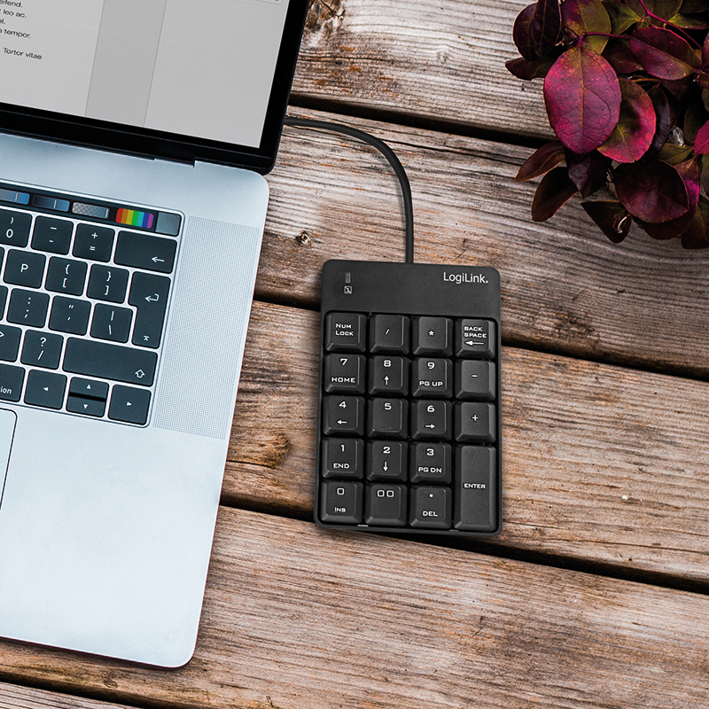 Logilink Keypad mit USB-A Anschluss schwarz
