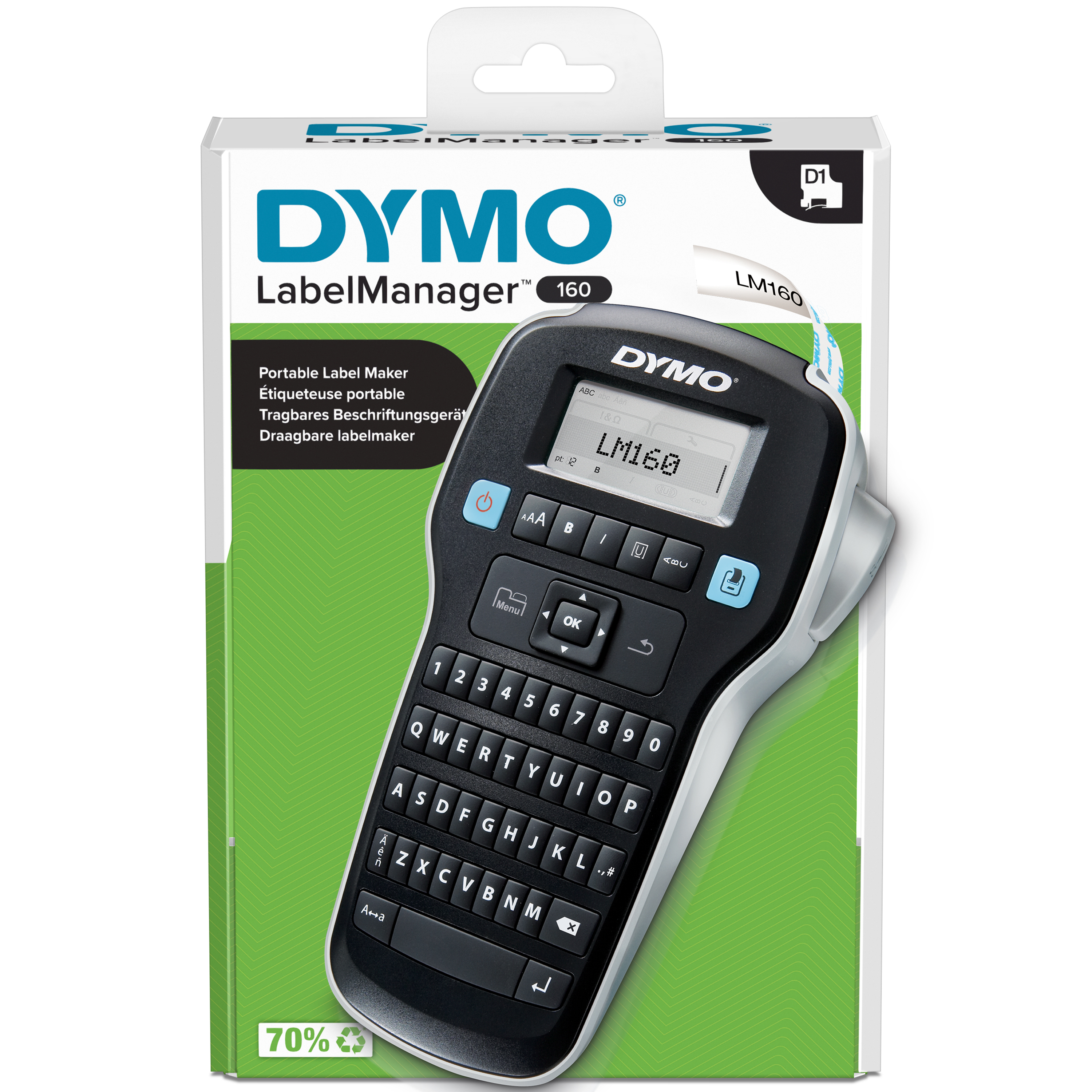 DYMO LabelManager 160 6/9/12 mm D1-Bänder QWERTY