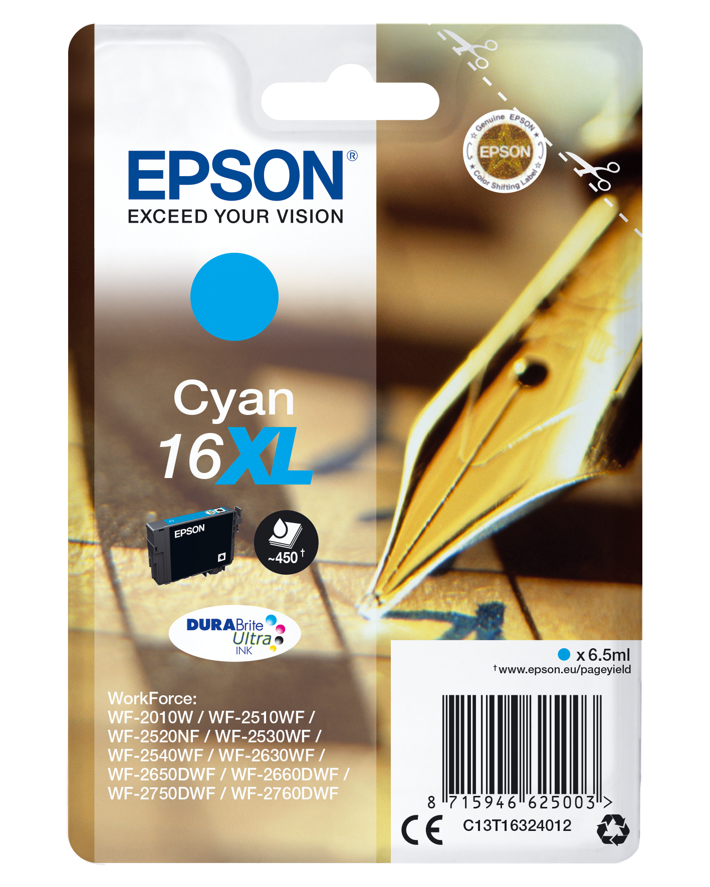EPSON 16XL / T1632XL (Füller) cyan Druckerpatrone
