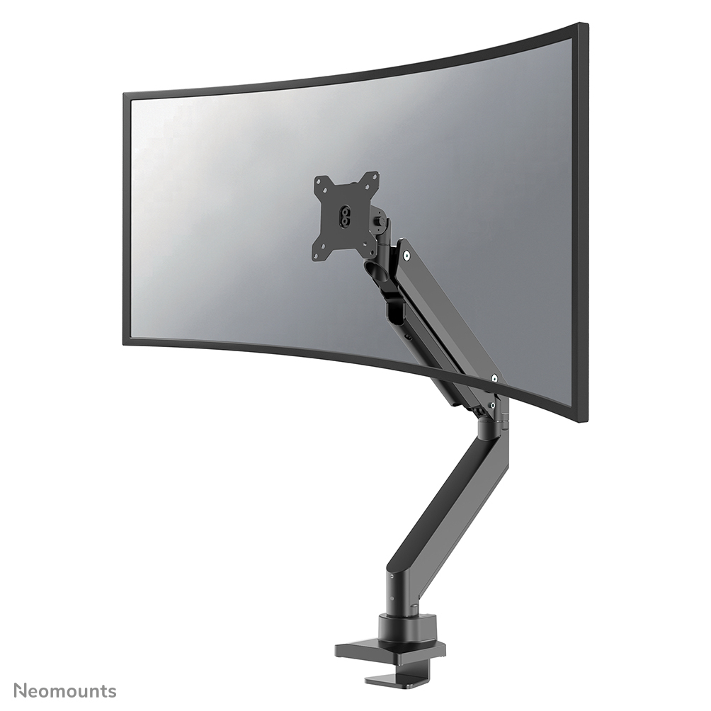 NEOMOUNTS Monitor Desk mount bis 124cm 49Zoll bis 18kg curved Bildschirm-Tischhalterung Durchführung Klemme neigbar pivot