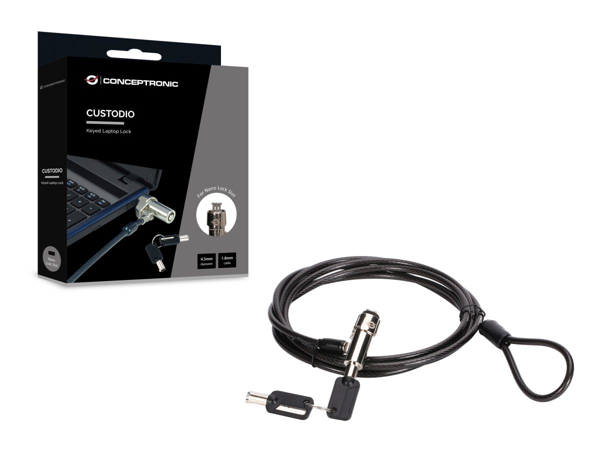 CONCEPTRONIC NBT Notebook Zahlenschloss Nano-Lock-Slot 1.80m