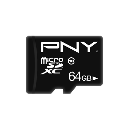 PNY Micro SD Card Performance Plus 64GB XC Class 10 SD adapter