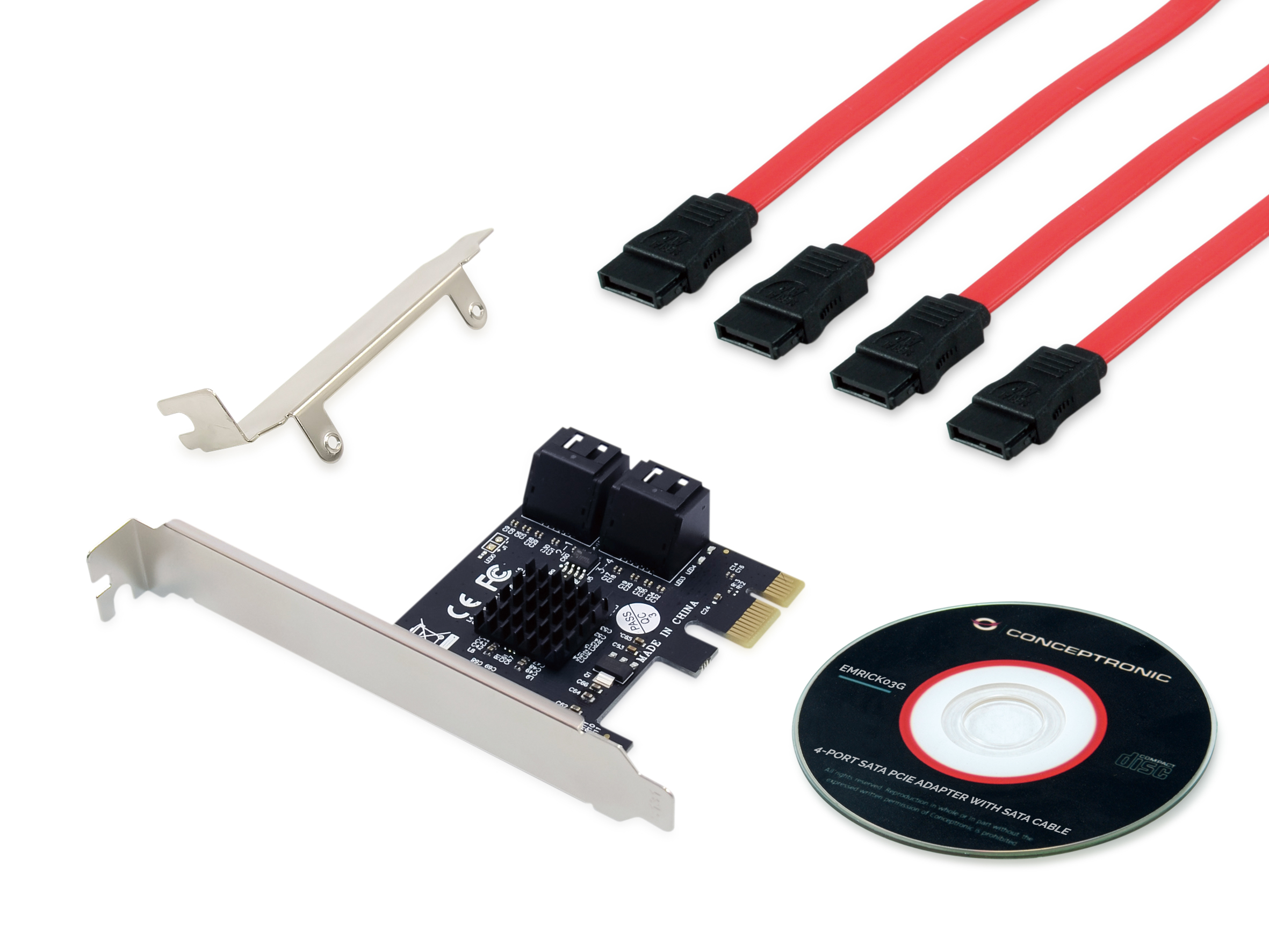 CONCEPTRONIC SATA 1xPCIe2.0 Card 4-Port 4xSATA3.0 6Gbps