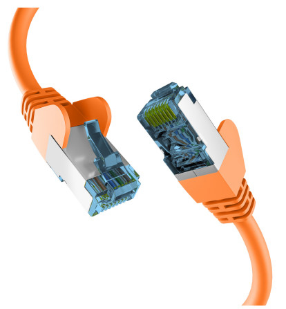 EFB Netzwerkkabel CAT6a S/FTP PIMF mit CAT7 Rohkabel 10 Gigabit Ethernet Kupfer 25m orange