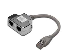 DIGITUS Patchkabel Adapter Cat5e 2x RJ45 -> 1x RJ45 0.19m