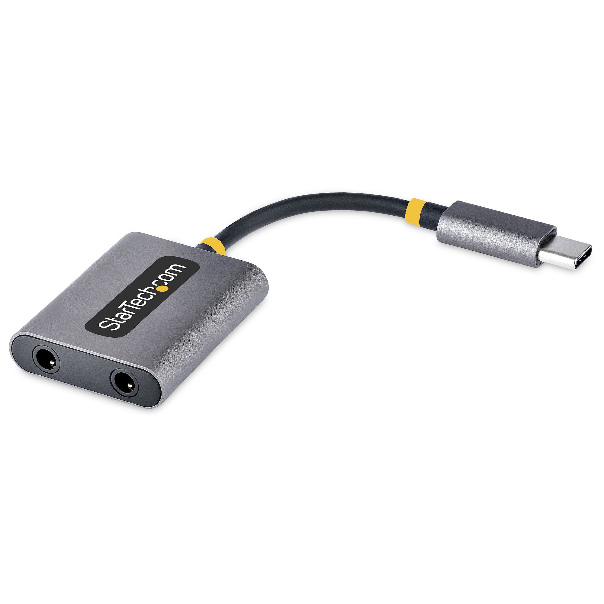 STARTECH.COM USB-C Audio Splitter USB-C Dual Kopfhörer Splitter/Adapter mit Mikrofoneingang USB-C auf Klinke für 2 Kopfhörer
