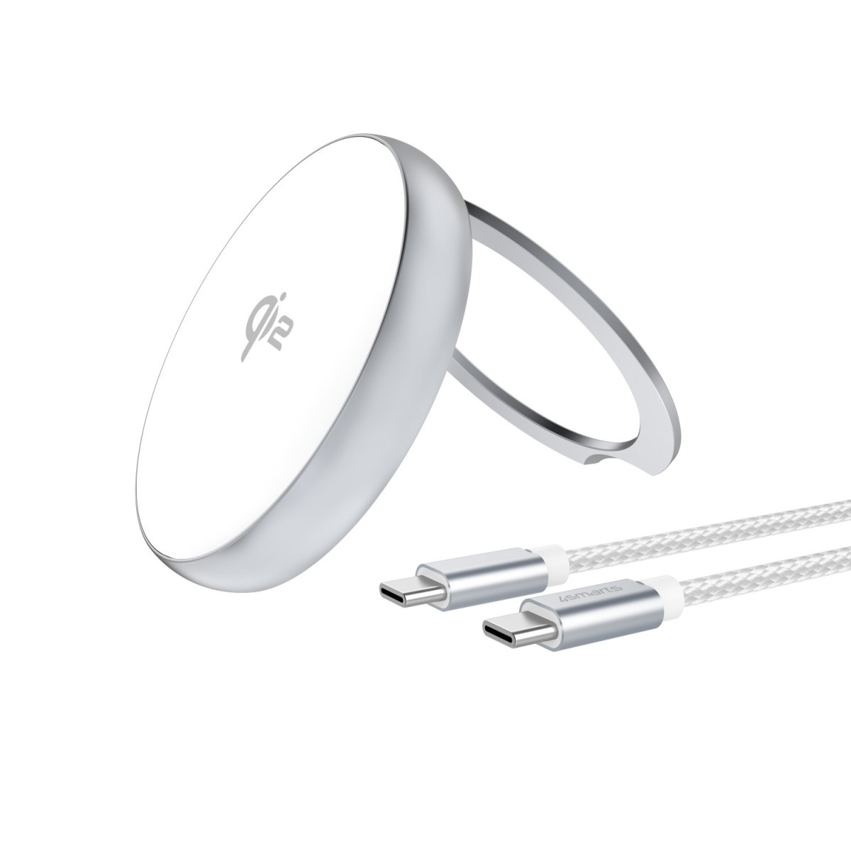 QI2 CHARGER KICKSTAND SILBER / WEI