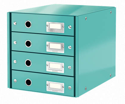 LEITZ Schubladenbox Click & Store eisblau 60490051, DIN A4 mit 4 Schubladen, 1 St.