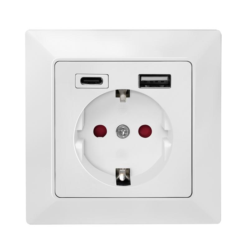 LogiLink Steckdose mit USB-C und USB Anschluss PA0262