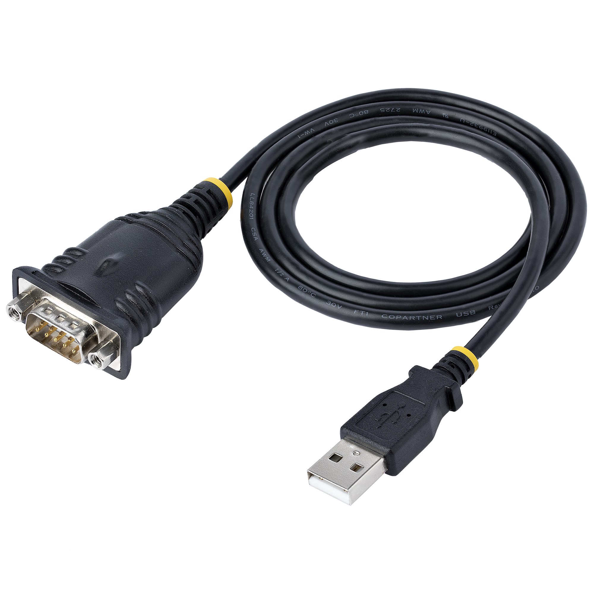 STARTECH.COM 1m USB to Serial Cable DB9 Male RS232 to USB Converter Prolific IC USB to Serial Adapter for Printer/Scanner/Switch