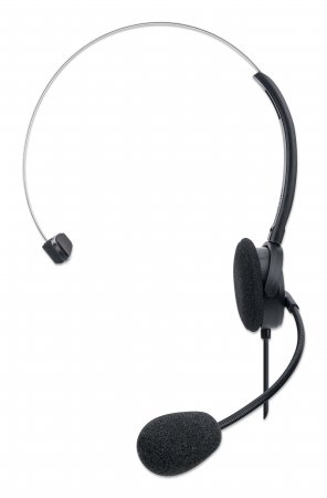 MANHATTAN USB Mono Headset Over-Ear USB-A-Stecker schwarz