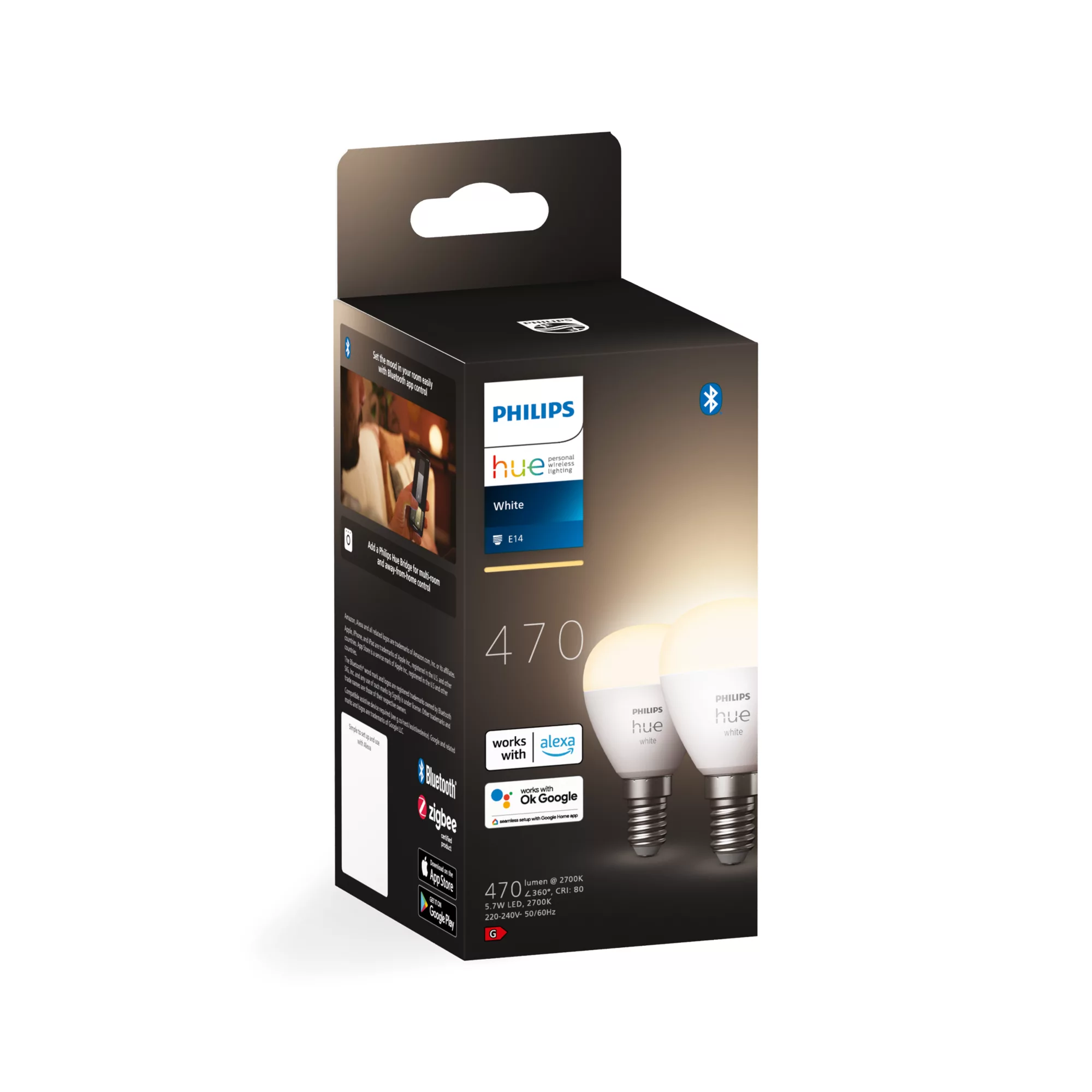 Philips Hue White - LED-Lampe - Form: P45 - E14 - 5.7 W (Entsprechung 40 W)