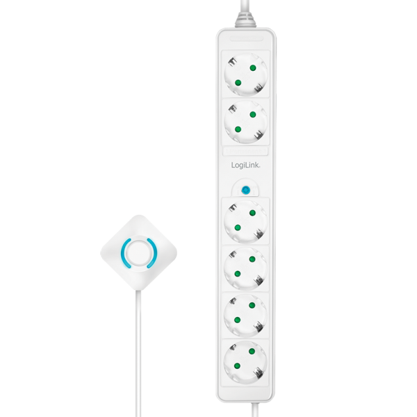 Logilink Steckdosenleiste 6-fach,6xCEE 7/3,m.Fußschalter,1,5