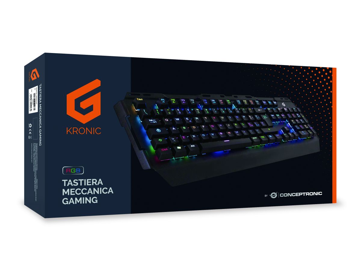 CONCEPTRONIC Gaming Tastatur Mechan./RGB Layout IT schwarz