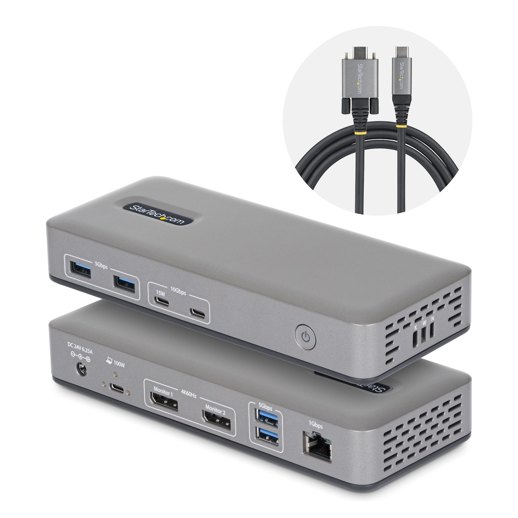 STARTECH.COM USB-C Dockingstation Dual 4K 60Hz DisplayPort MST Dock 100W Power Delivery Laptop-Ladung 1GbE treiberlos Windows