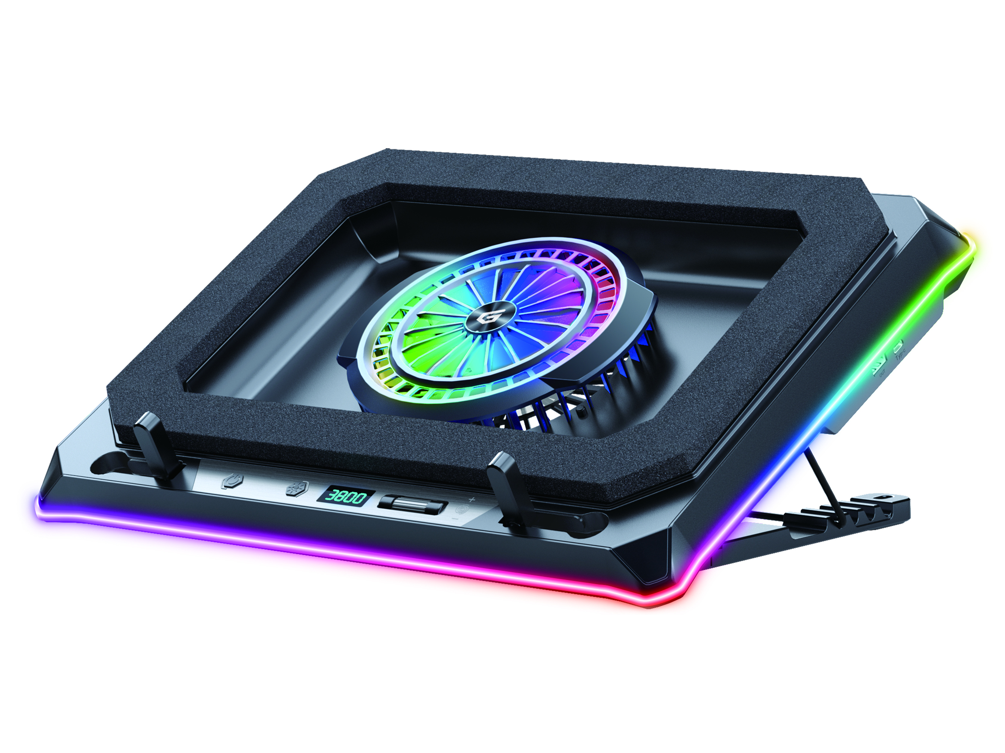 CONCEPTRONIC USB-C Laptop-Kühlpad + Handyhalter, 130mm lang