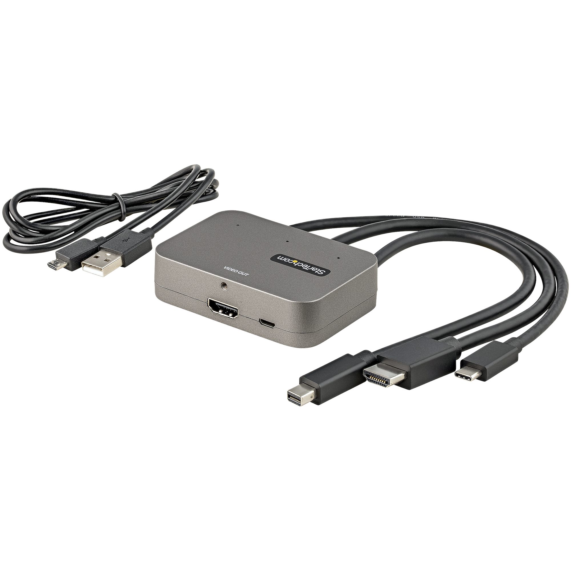 STARTECH.COM 3-in-1 Multiport auf HDMI Adapter - 4K 60Hz USB-C HDMI oder mDP auf HDMI Video Konverter - Digitaler AV-Adapter