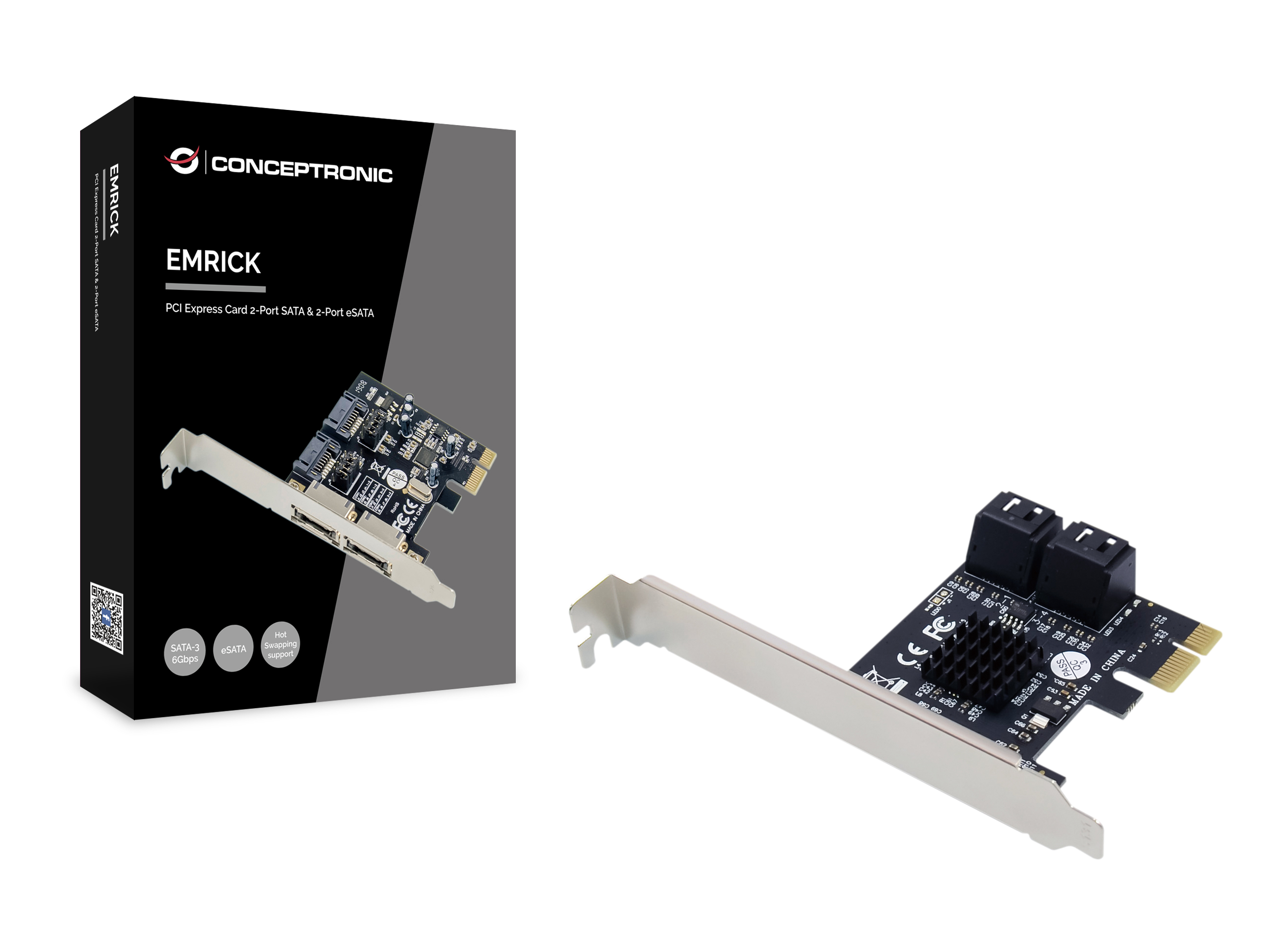 CONCEPTRONIC SATA 1xPCIe Card 2xeSATA/2xiSATA 6Gbps