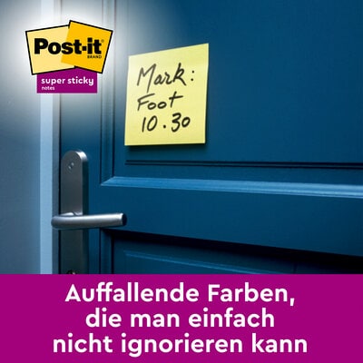 4 + 2 GRATIS: Post-it® Super Sticky Notes Haftnotizen extrastark gelb, 4 Blöcke + GRATIS 2 Blöcke