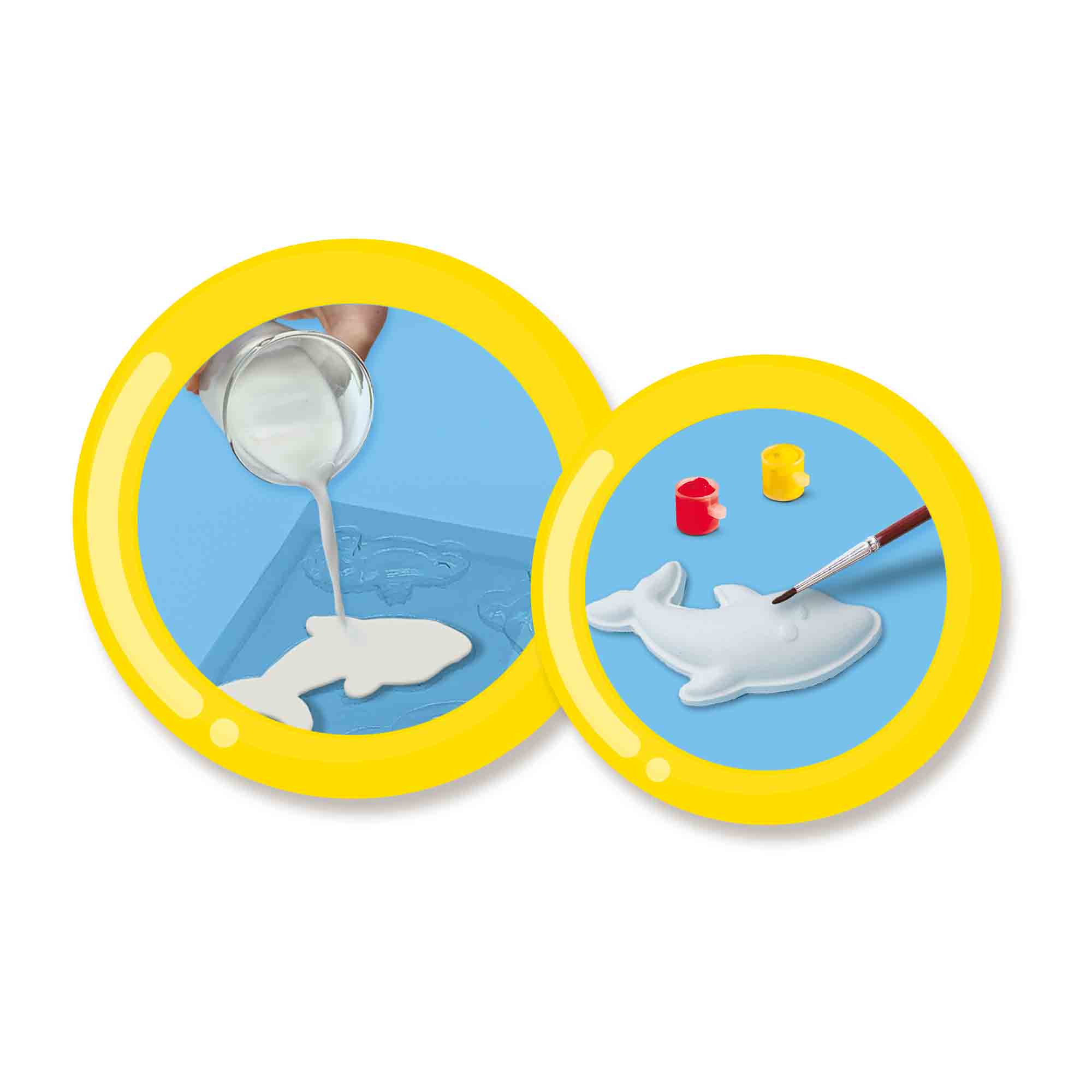 SES Creative® Gipsgießen-Set Glitzer Meerestiere mehrfarbig