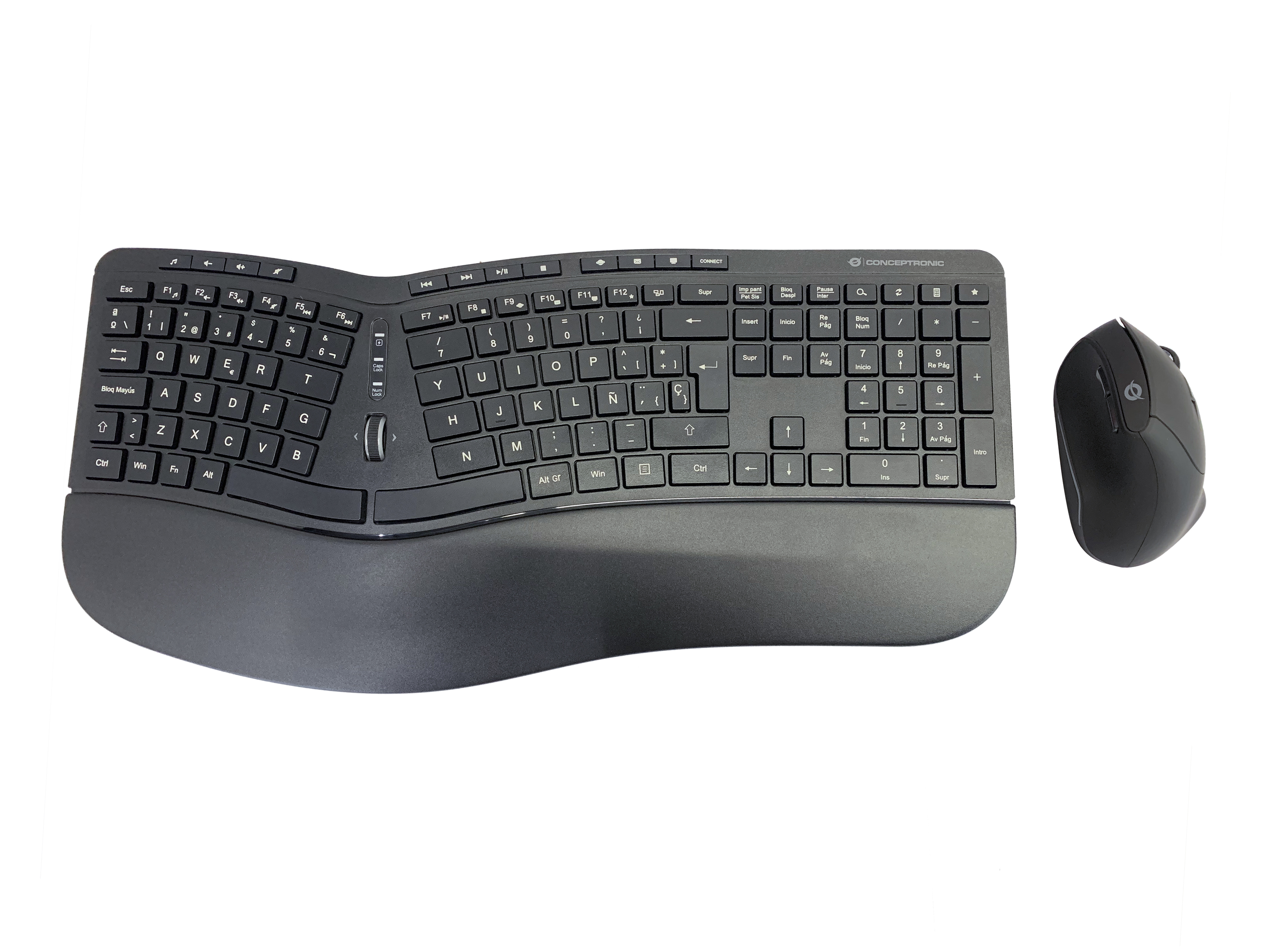 CONCEPTRONIC Tastatur+Maus Wireless ERGO Layout ES schwarz