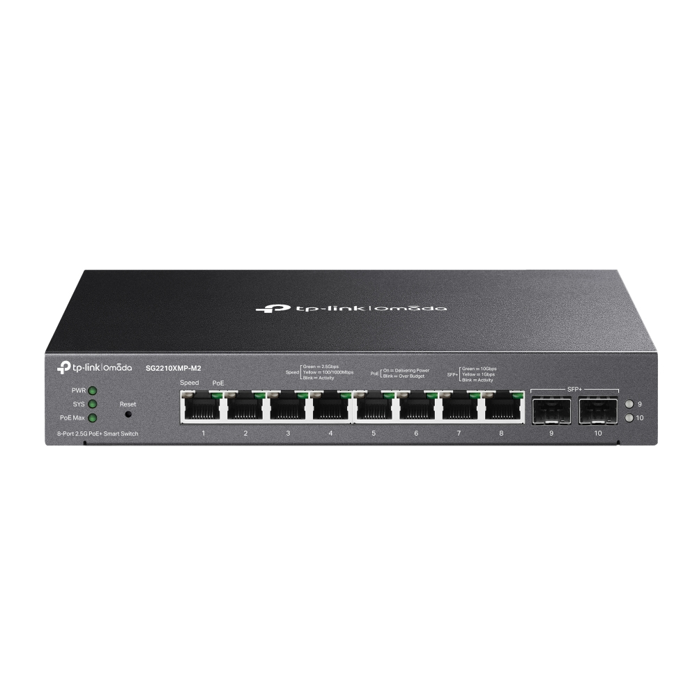 OMADA 8-PORT 2.5G SMART SWITCH 8X 2.5GBASE-T POE+ 2X 10GE SFP+