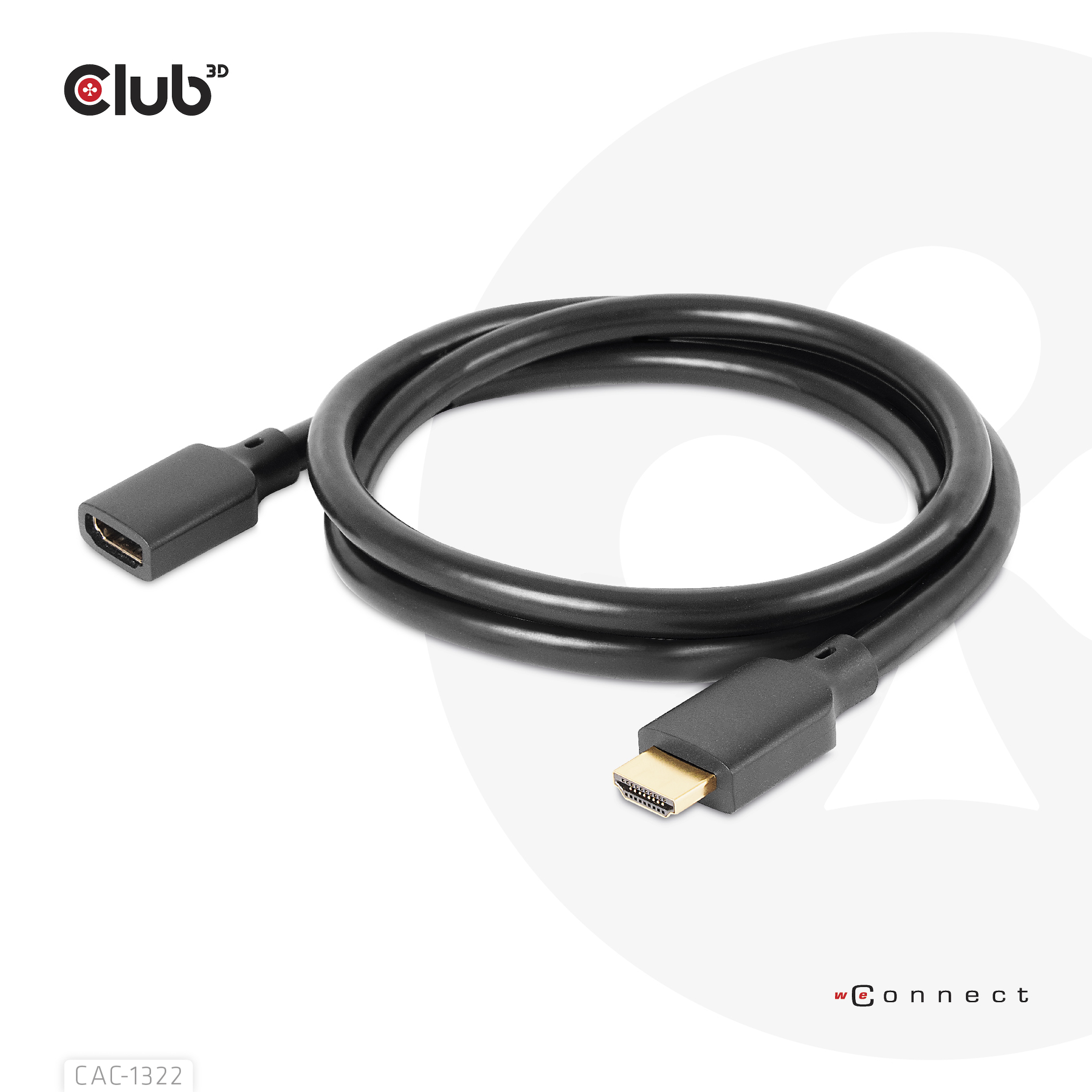 Club3D HDMI-Kabel 2.1 UHD-Verlängerungskabel 1 Meter St/Bu retail