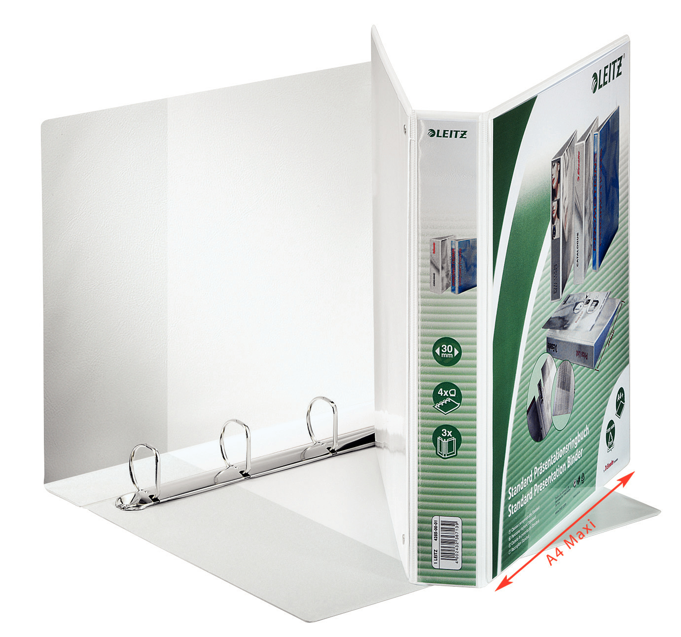 LEITZ Präsentationsringbücher 4-Ringe weiß 5,0 cm DIN A4, 6 St.