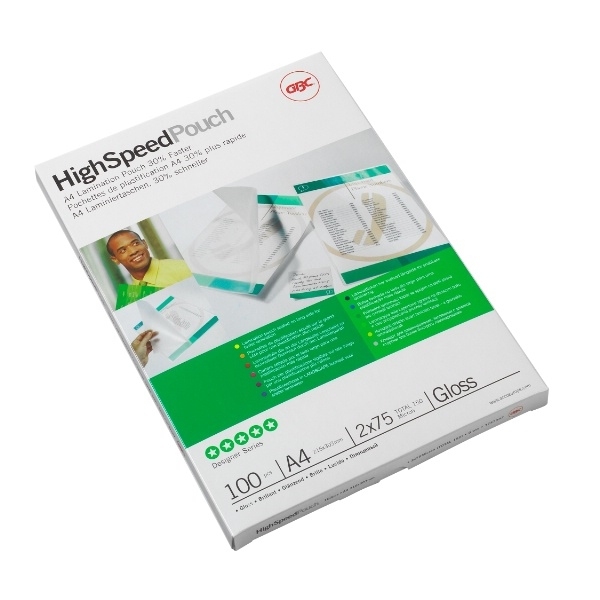 GBC Laminierfolien High Speed glänzend für A4 75 micron, 100 St.