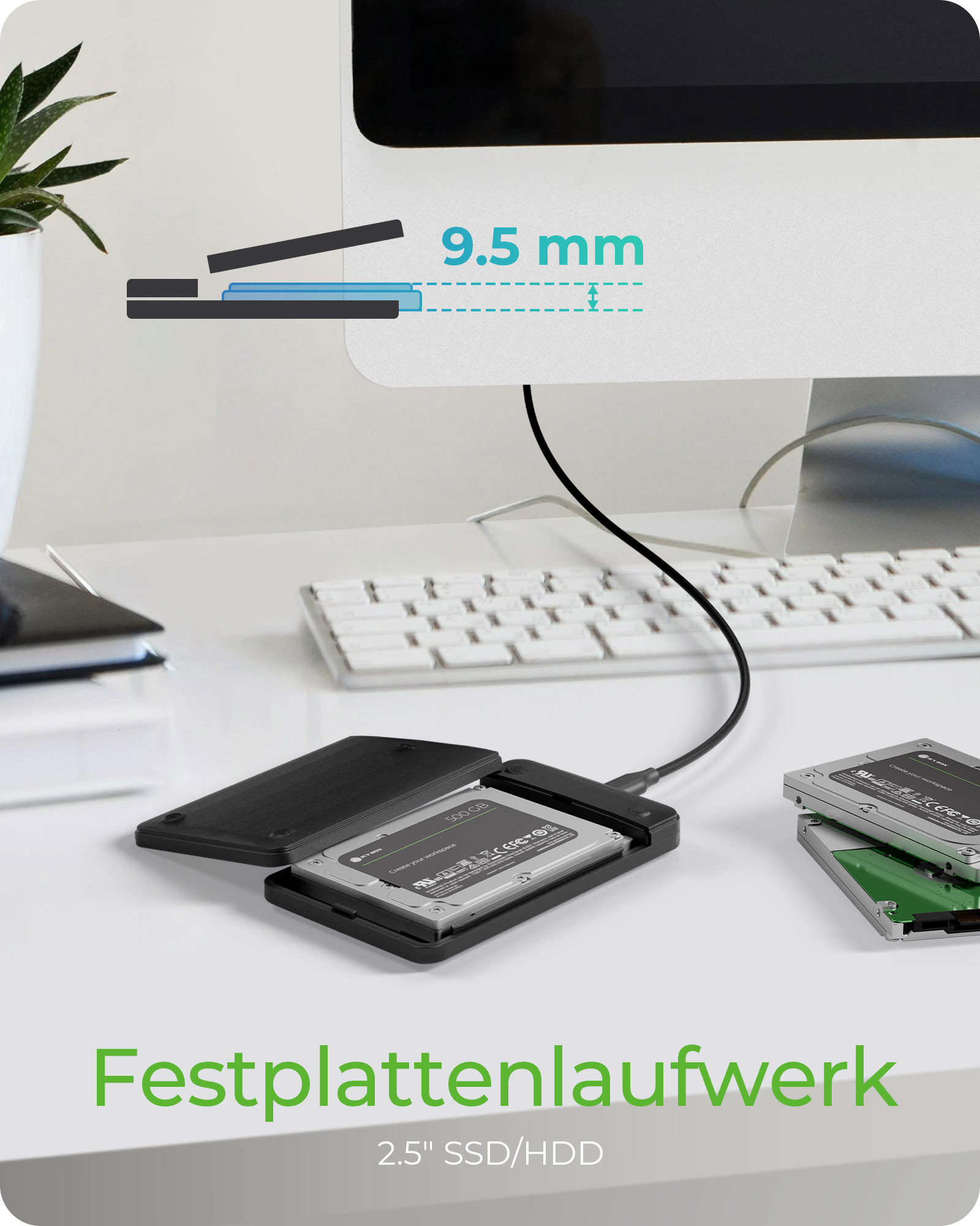 Geh. IcyBox ext. 2.5 SATA USB 3.2 Gen 2 werkzeuglos