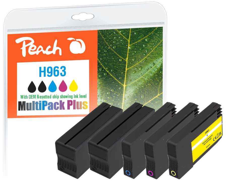 Peach Patrone HP Nr.963 MultiPack Plus OEM reset 2xbk,c,m,y remanufactured
