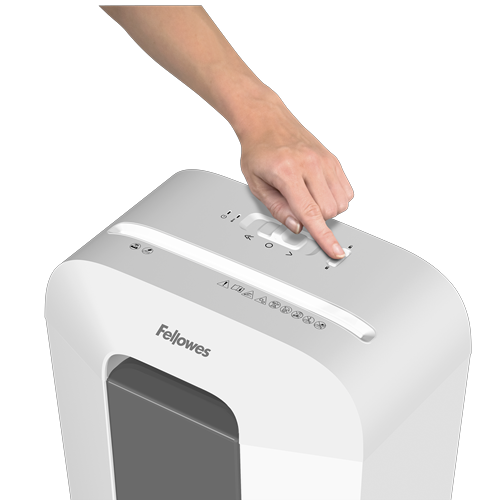Fellowes Powershred LX50 Aktenvernichter mit Partikelschnitt P-4, 4 x 37 mm, bis 9 Blatt, weiß