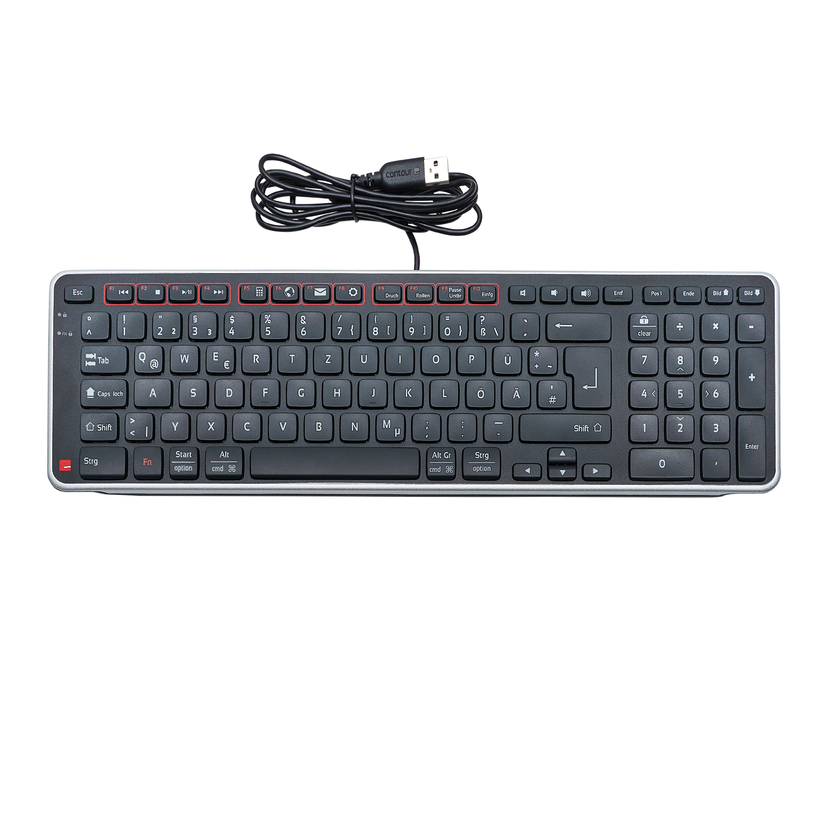 Contour Balance Tastatur wired DE-Layout schwarz/silber retail