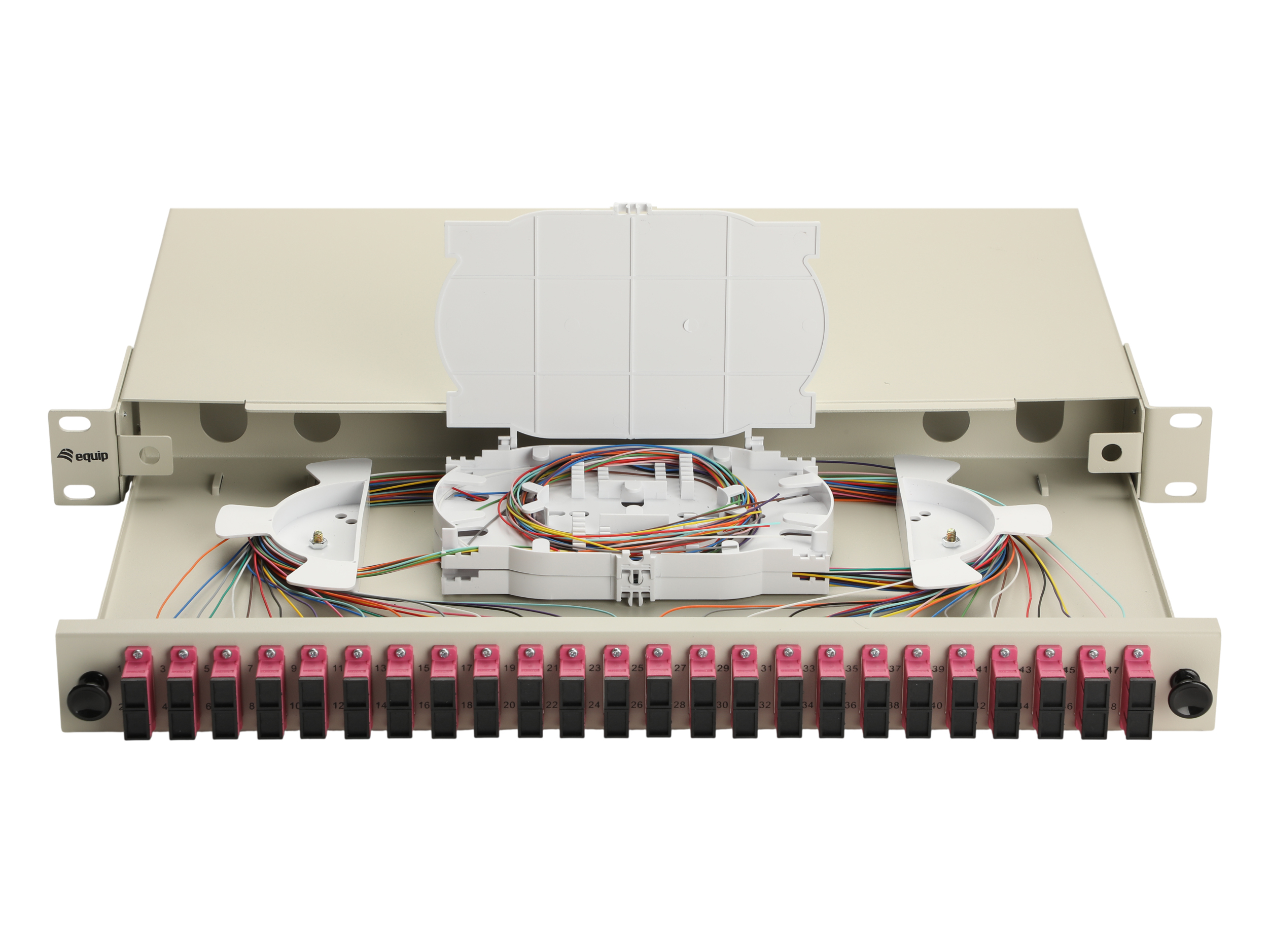 Equip LWL-Spleißkasten 24-Port SC-Duplex OM4 1U komplett gr