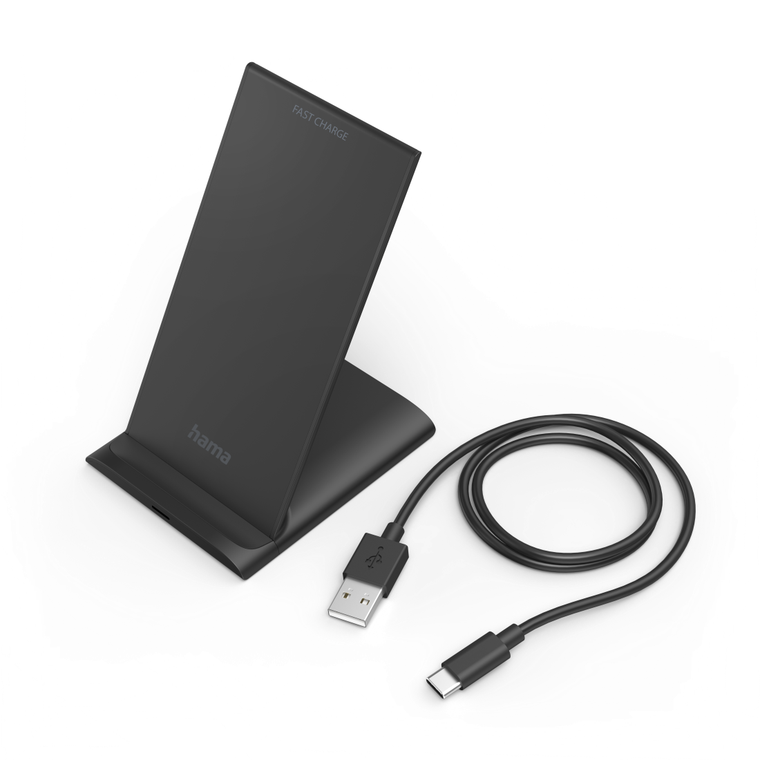 hama QI-FC10S Induktive Ladestation schwarz, Kabellänge: 1,0 m, 10 Watt