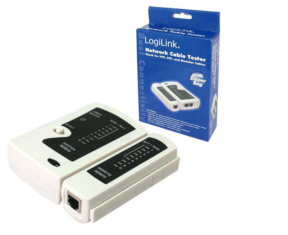 Logilink Kabeltester Netzwerk RJ45/RJ12/RJ11 Stecker