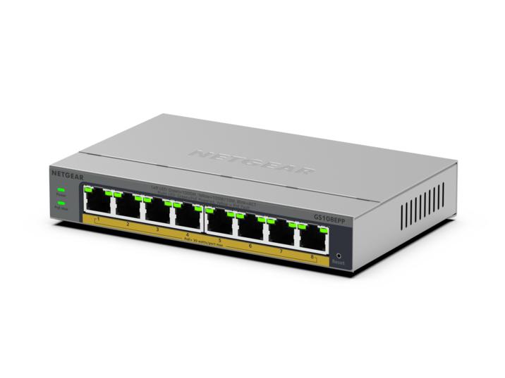 8-PORT POE+ 1G PLUS SWITCH POE BUDGET 123 W FANLESS